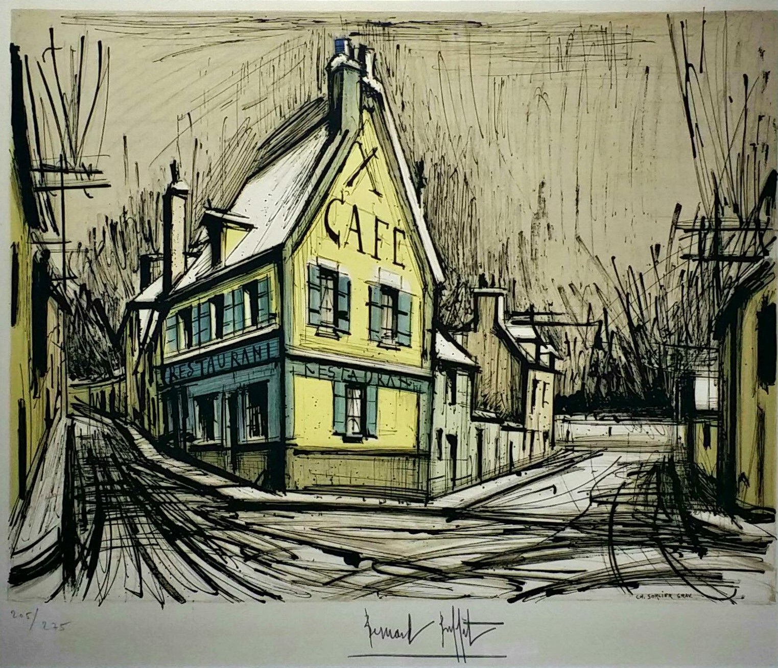 ★☆　ビュッフェ　CAFE　リトグラフポスター　☆★