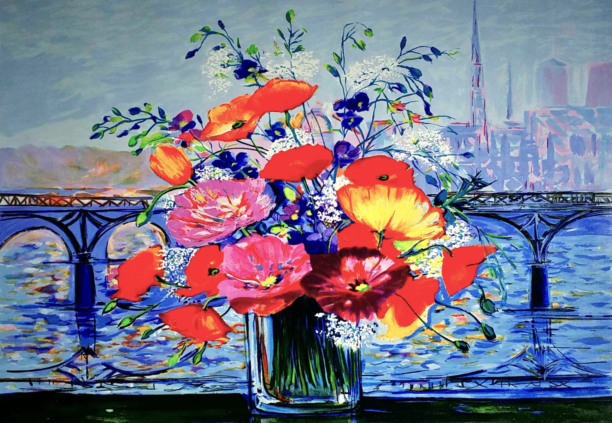 ミッシェル アンリ ブーケ リトグラフ 画廊アートエミュウ Art Emy