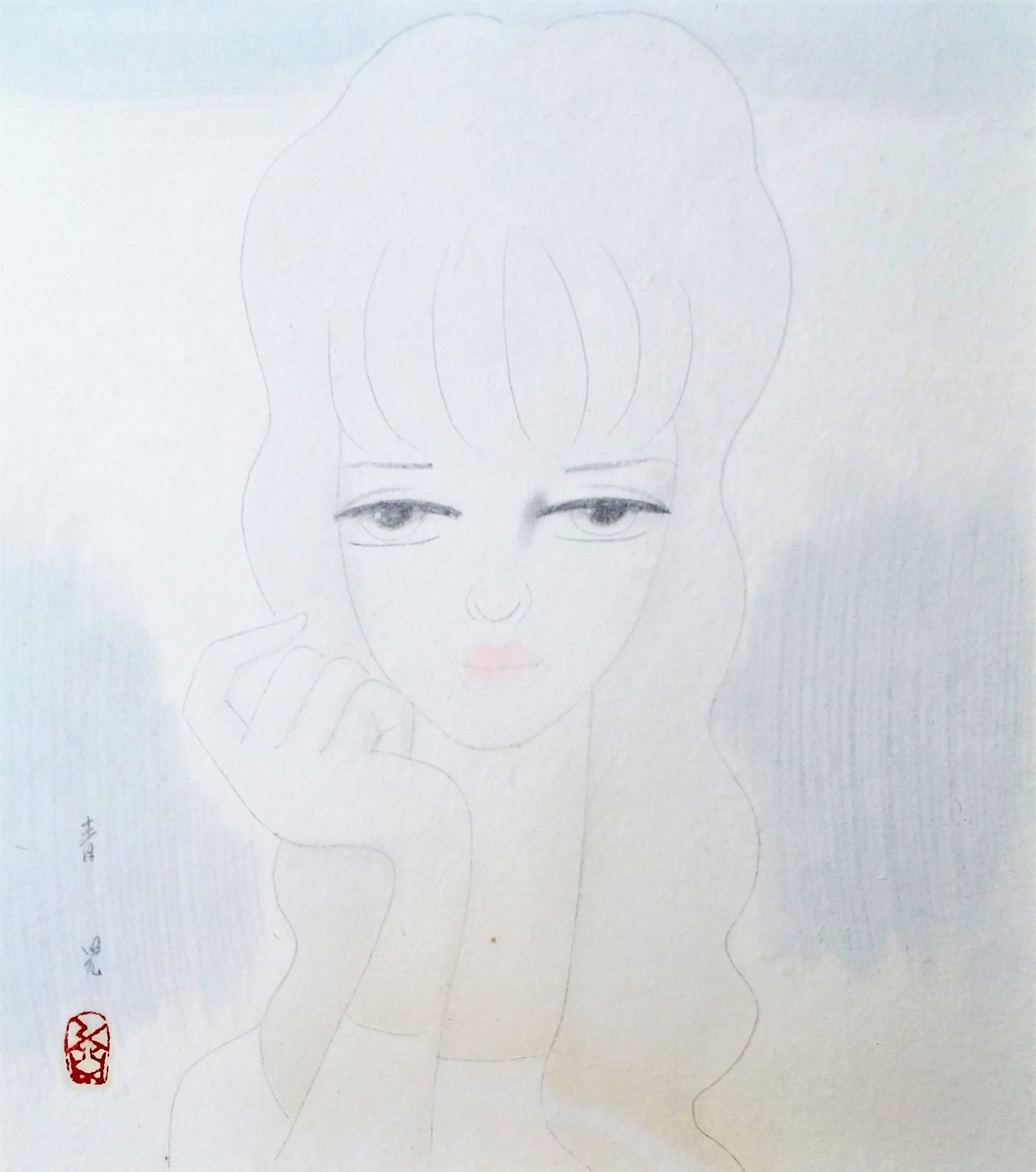 東郷青児【色紙：パリーの女】 小売業者 