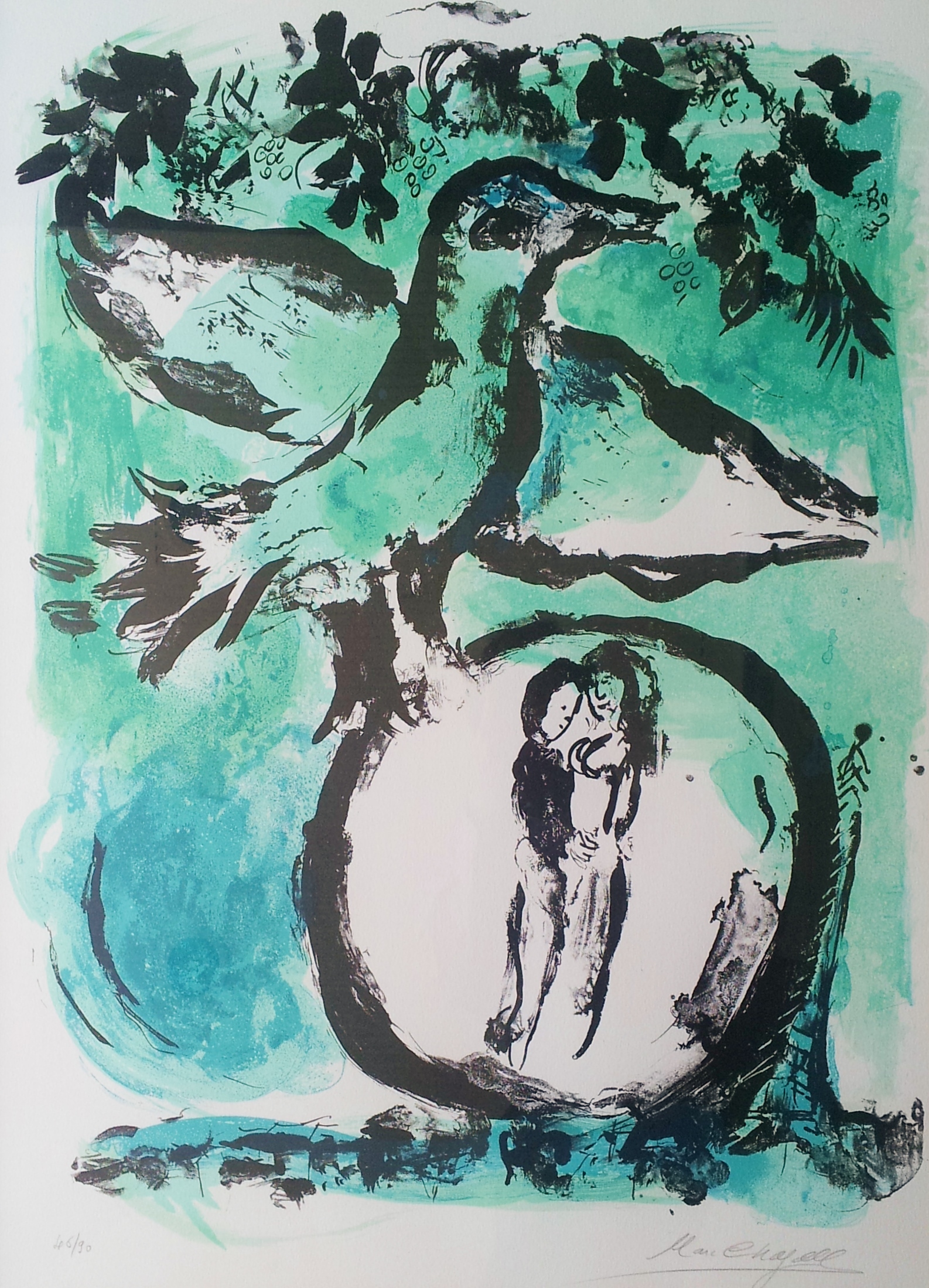マルク シャガール 緑の鳥 リトグラフ 画廊アートエミュウ Art Emy ユトリロ ジャンセン フランス美術 プラハ美術 現代アート 絵画買取
