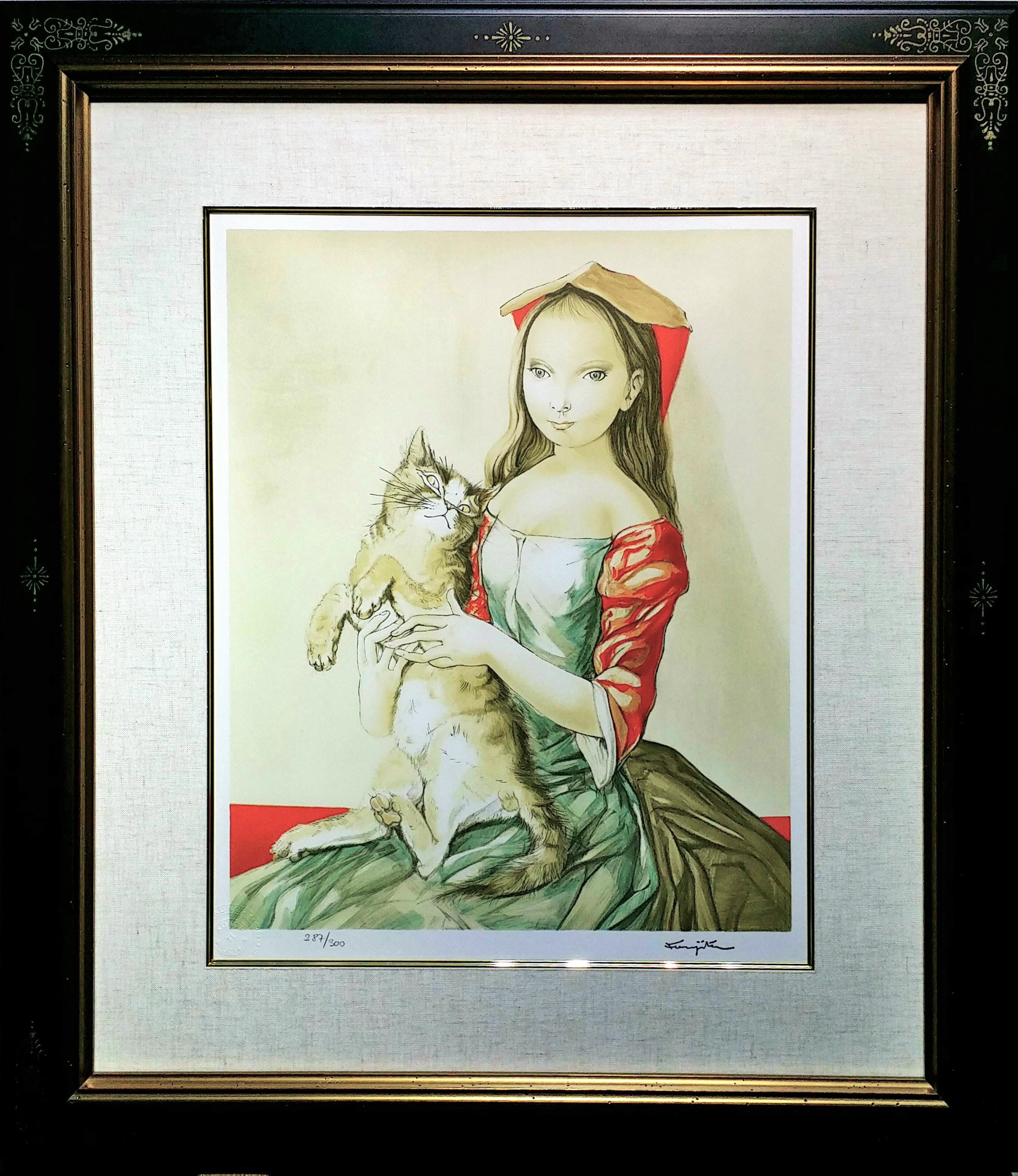 ☆藤田嗣治 リトグラフ 「眠る猫」 250部限定★ ☆藤田嗣治 エスタンプリトグラフ「猫」 250部限定☆