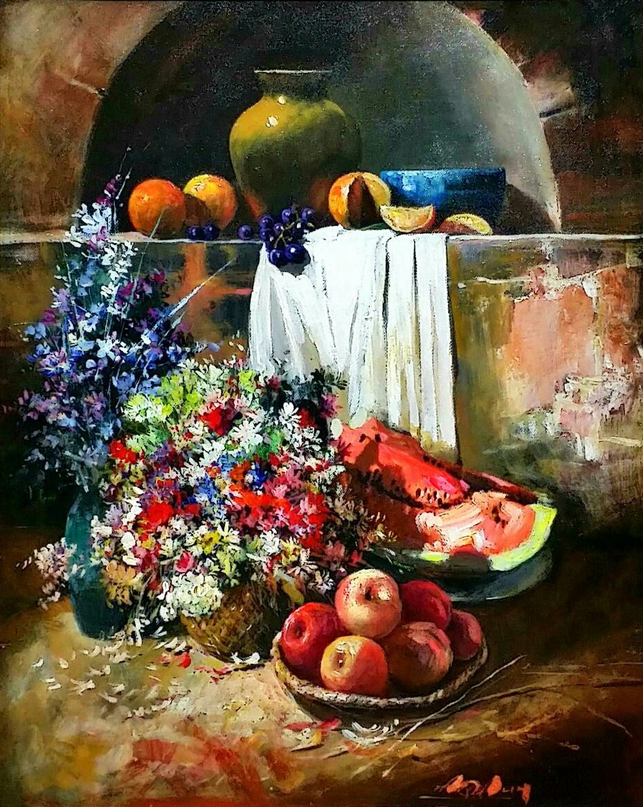 Still-life-with-fruits」油彩50×40cm.jpg
