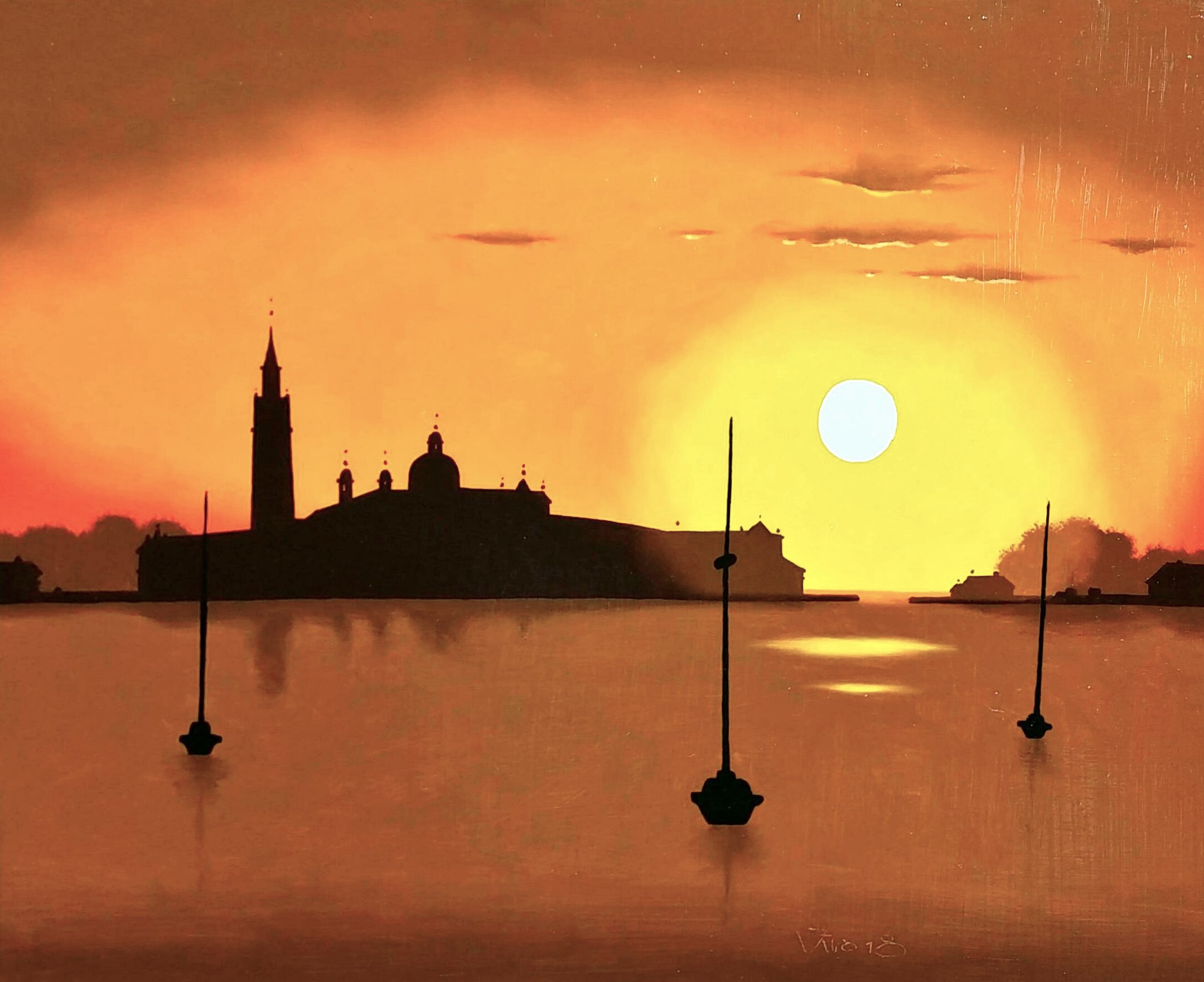 Venice-sunset」油彩31.8×41cm.jpg