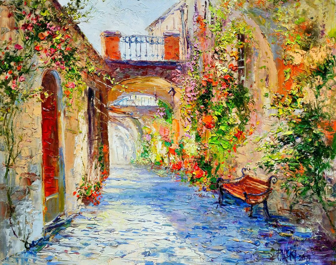 Street-in-Tuscany」油彩6号1909-02.jpg
