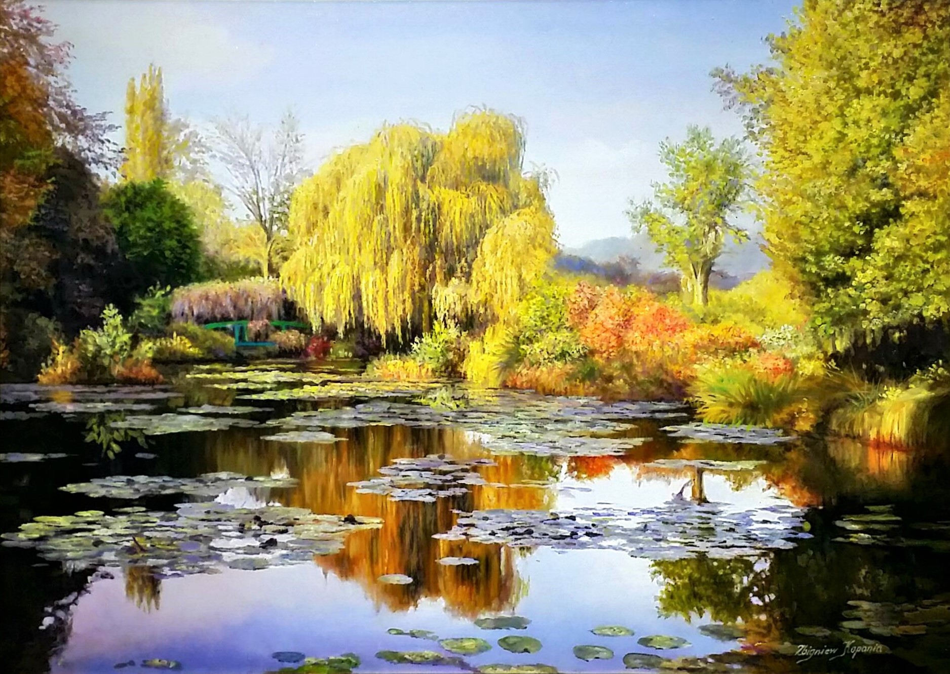 Autumn-Monet-garden」油彩50×70cm.jpg