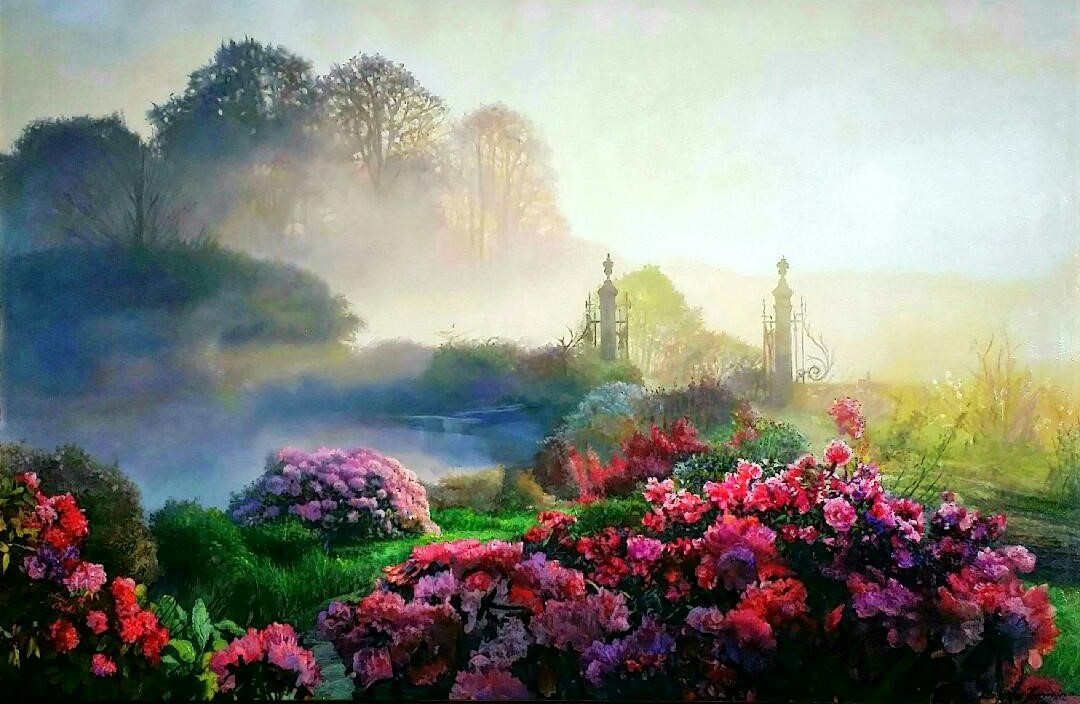 Misty-magic-garden」油彩60×90cm.jpg