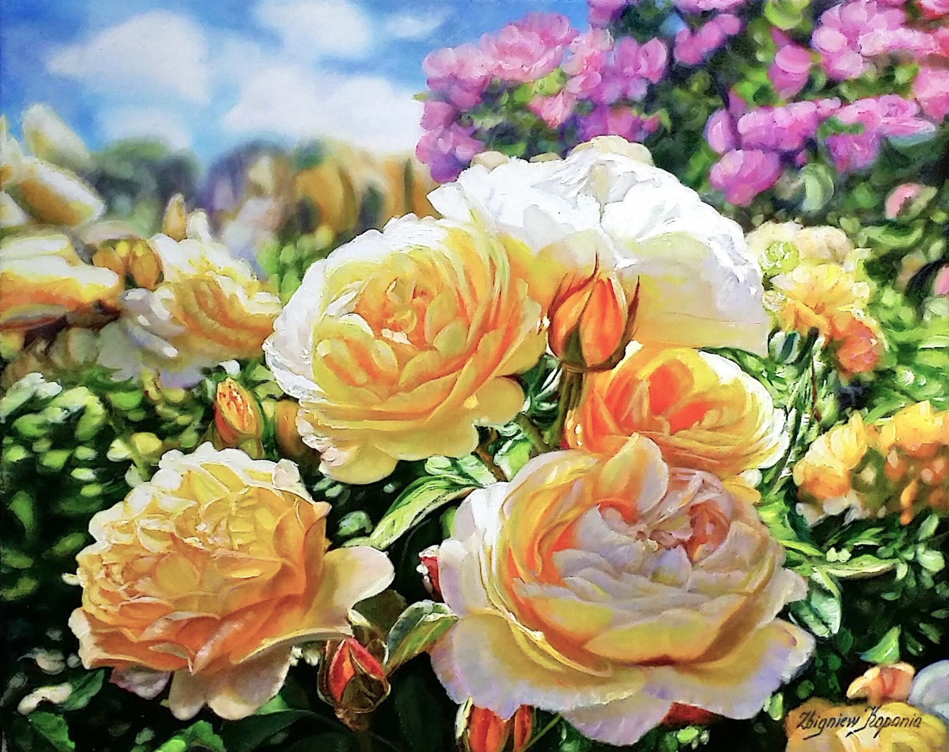 Yellow-roses」油彩40×50cm.jpg
