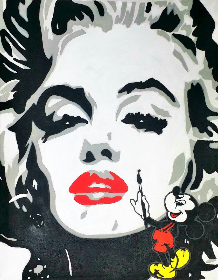 Marilyn-Monroe-Mickey-drops-the-spot」ミクスドメディア10号.jpg