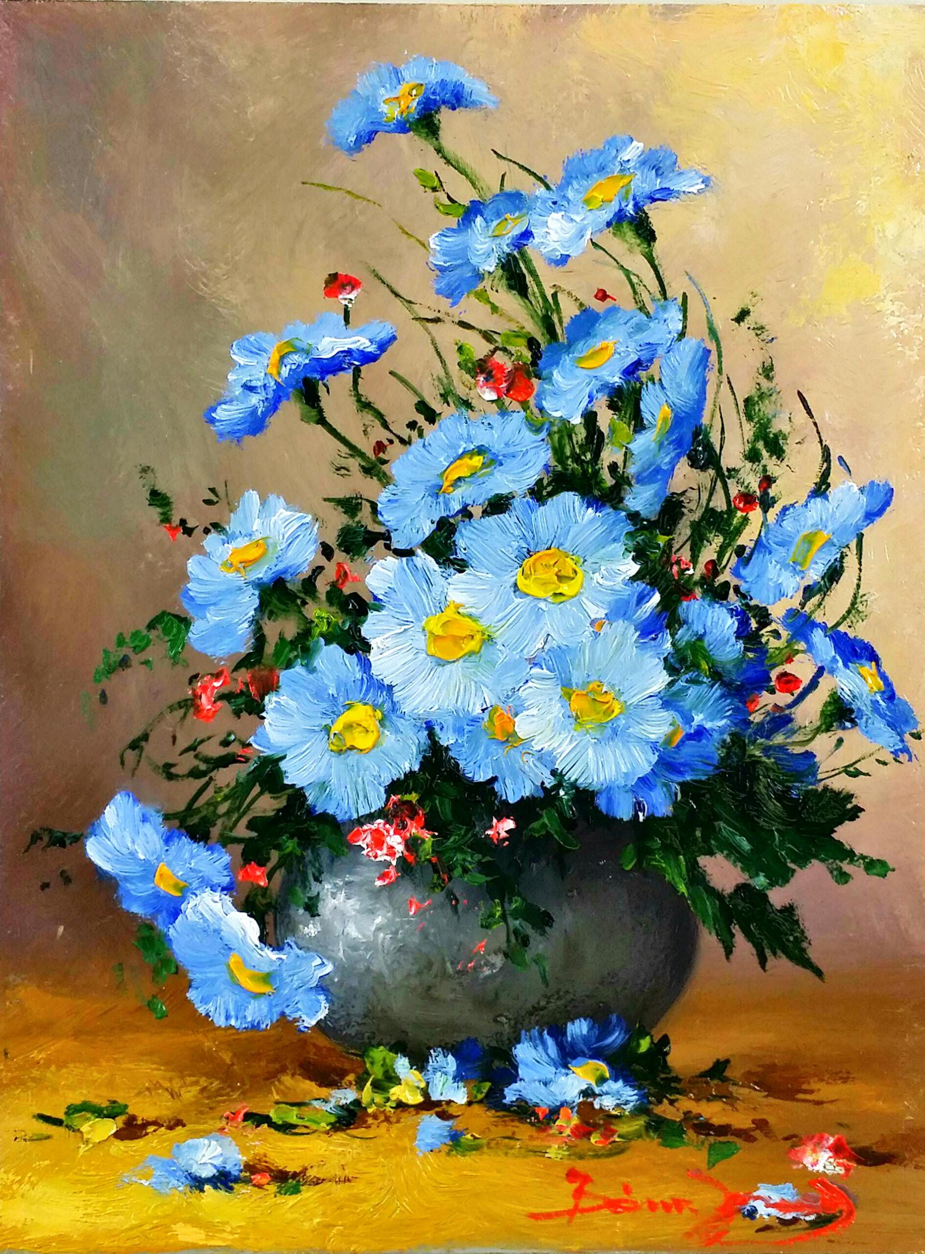 Bluish-petals」油彩20x15cm.jpg