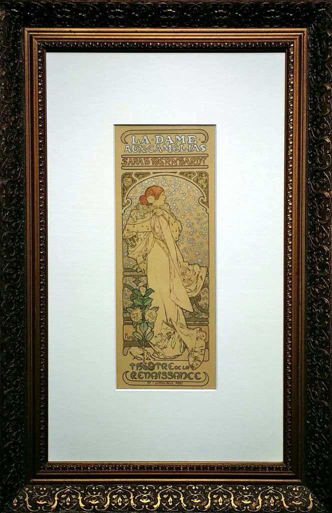 ミュシャ – 椿姫(1898年制作)（リトグラフ 画面 33.4×12.8cm） - 画廊アートエミュウ - Art EMY