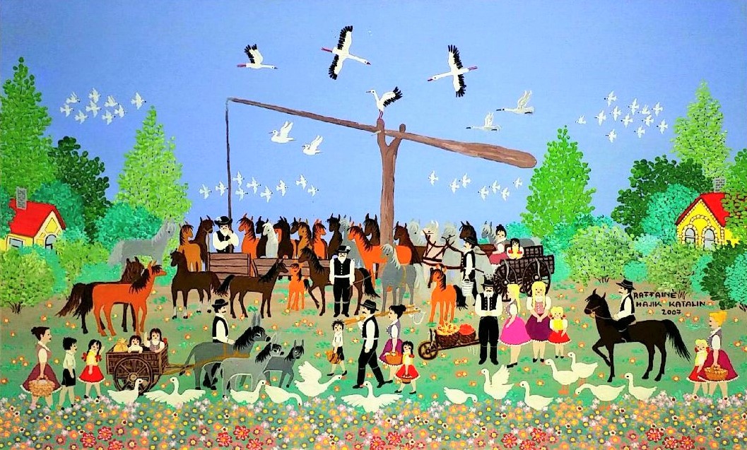 Horses-with-people」油彩・アクリル40×65cm.jpg